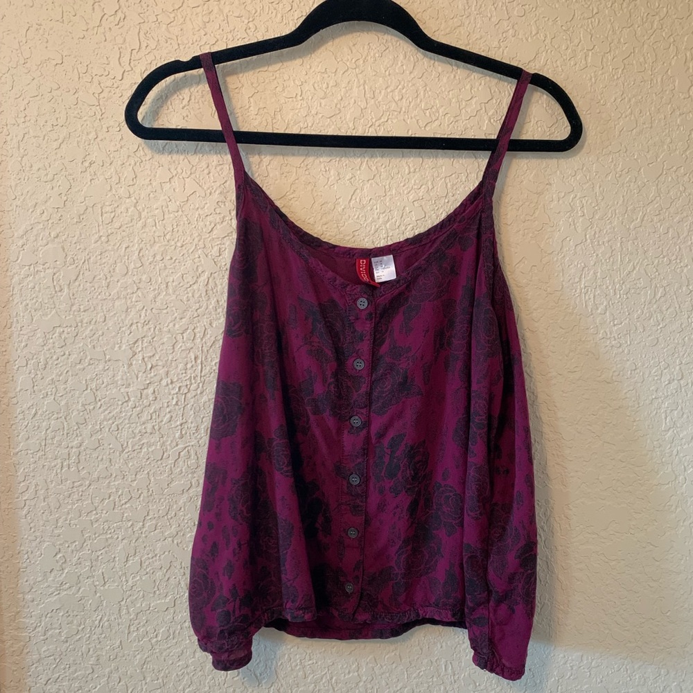 H&M Divided Floral Button Tank size 14 L/XL